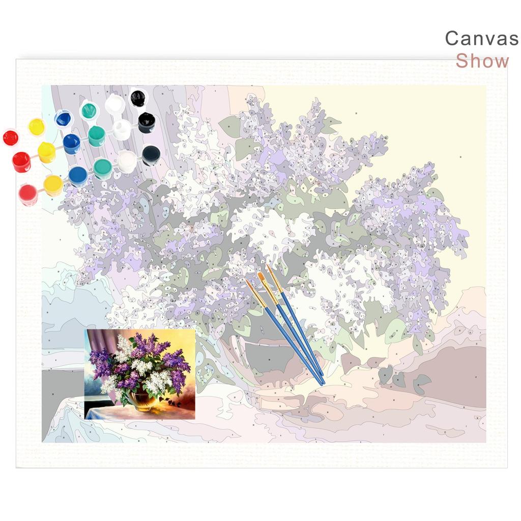 RUOPOTY Oil Painting By Numbers Flower Acrylic On Canvas DIY Frame Wall Art Picture By Numbers Daisy Children's Room Decor