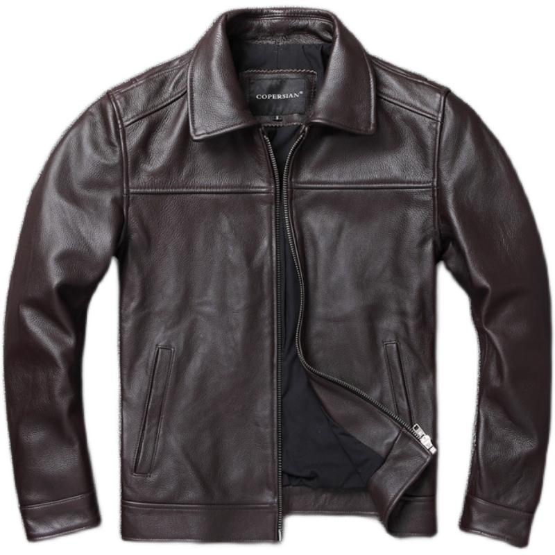 Lässige Herren Lederjacke aus echtem Rindsleder Slim Fit Schwarz Braun Herren Lederjacke Herrenjacken Herbstmantel Herrenbekleidung