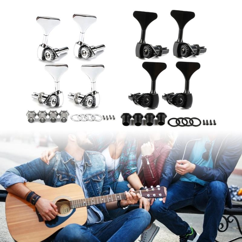 Electric Bass Tuner Peg 4 String Bass Machine Head Knobs Open Gear Bass Tuning Pegs for Electric Guitar Bass Hardware