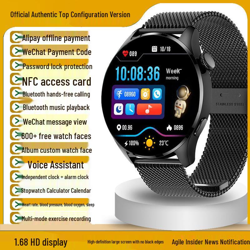 2025 Huqiangbei GT4 Smartwatch with Health Monitoring & Bluetooth Calling