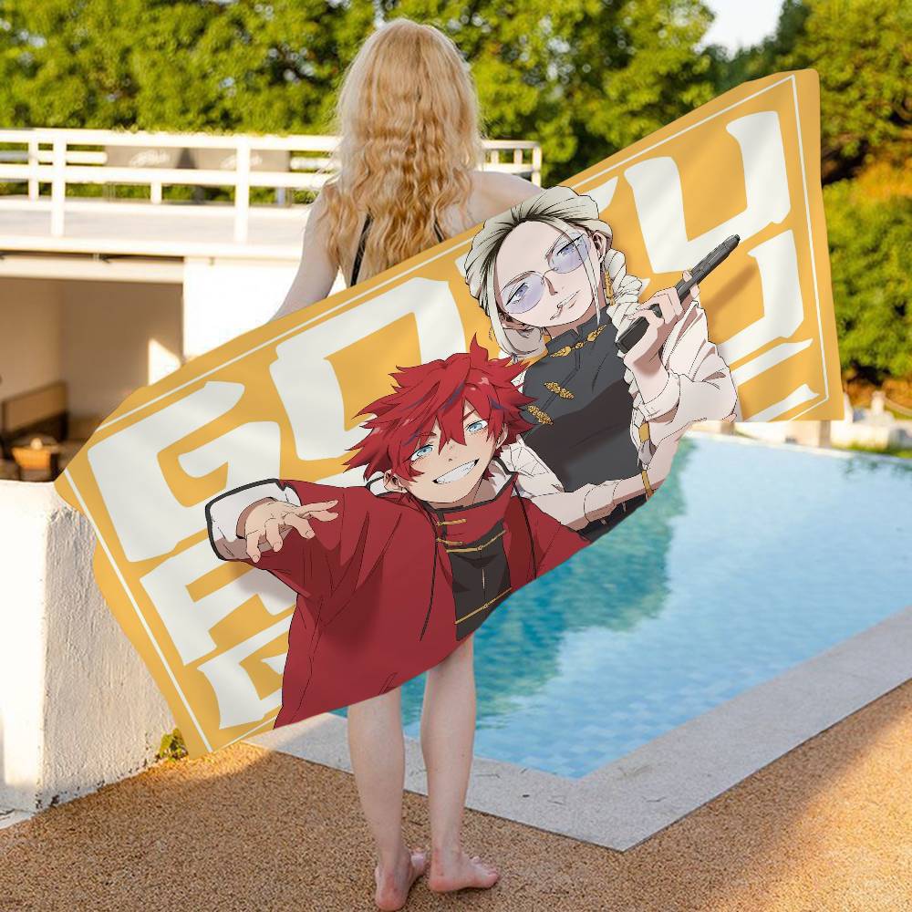 Anime G-GokurakugaiS Microfiber Blanket Quick Drying Beach Towels Oversized Printing Super Absorbent Pool Towel Blanket