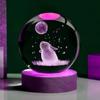 1pc 3D Carved Rabbit Moon Crystal Ball Decoration Various Colors of Nightlights Gifts for Mom Gifts for Her/Him Gifts for Gi