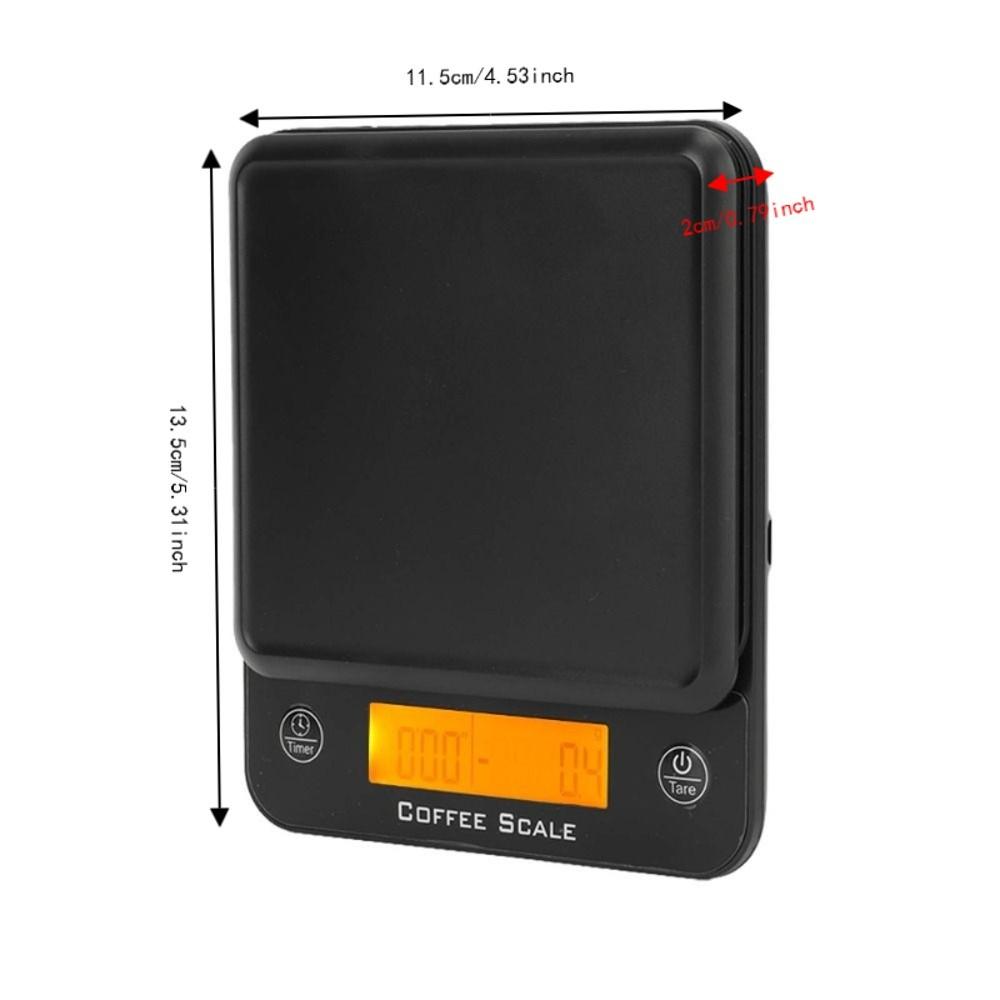 LCD Display Coffee Scale ABS Food Baking Scale Durable Digital Kitchen Scale Coffee Brewing
