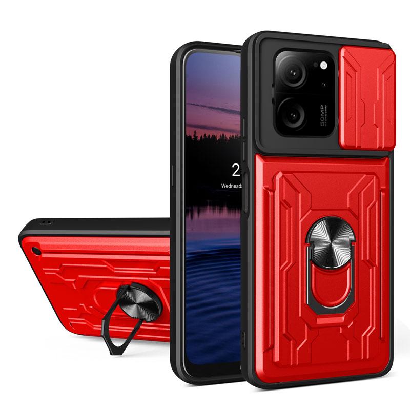 COMAKU Cover Armor Per Xiaomi 13: Custodia TPU+PC Antiurto Con Porta Carte E Anello Supporto