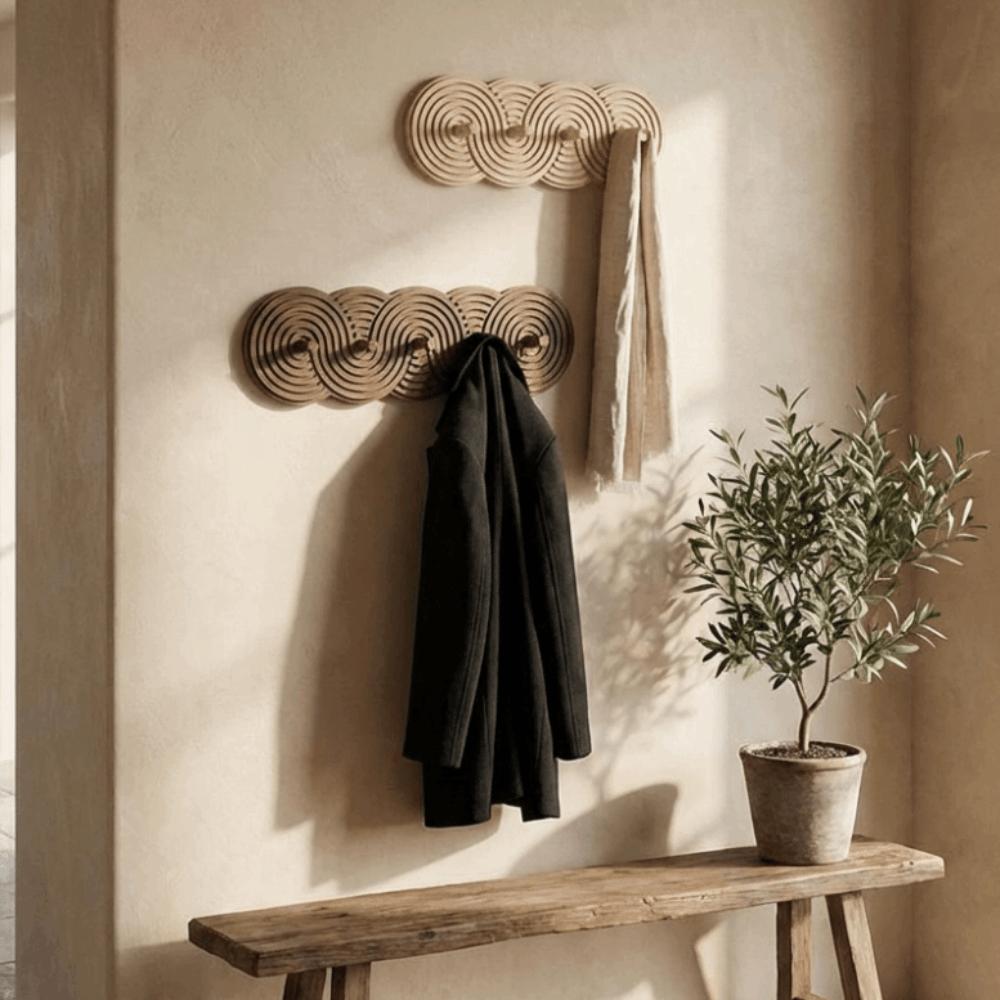 5-Hook Wall-Mounted Organizer Bohemian Style Entryway Organizer Key Storage Rack  Interior Decor