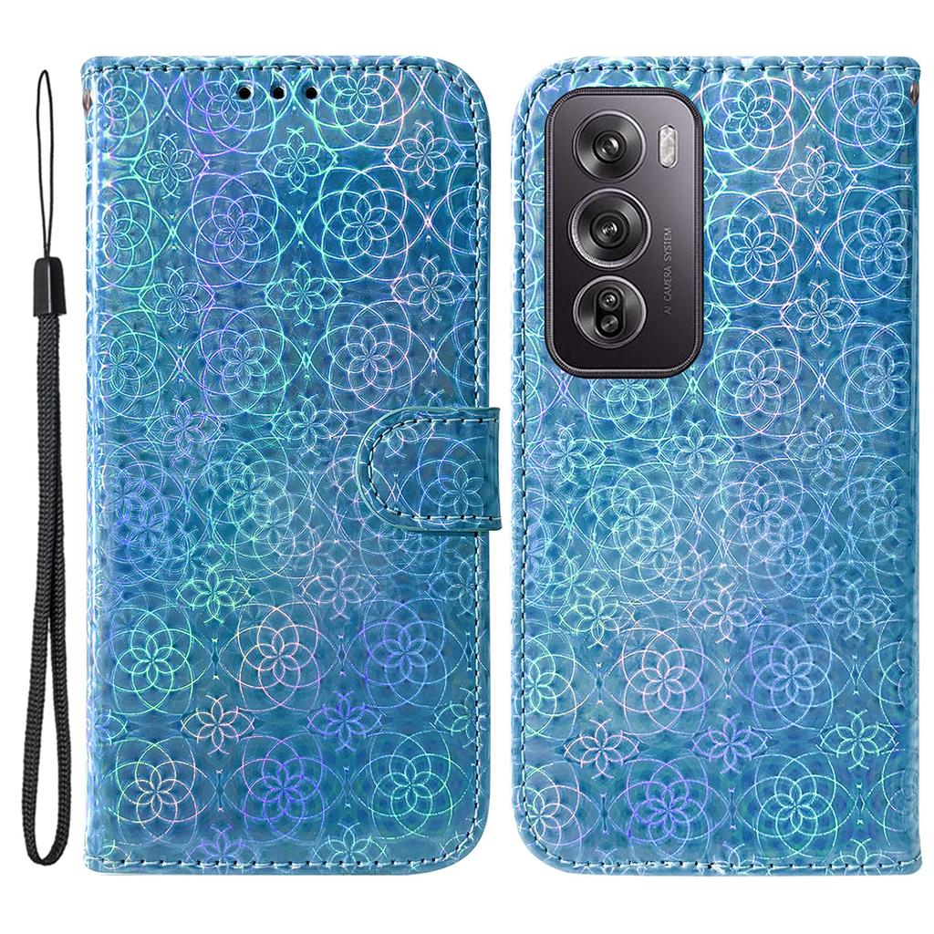 For Oppo Reno12 Pro 5G (Global) Stand Case Dazzling Flower Leather Phone Cover