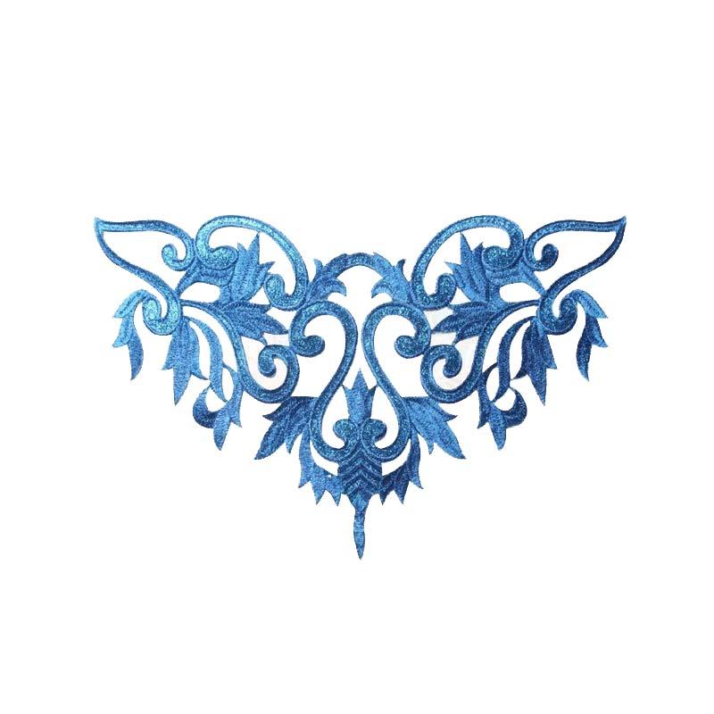 Diy Performance Clothing Decorative Iron-on Patch Sticker Embroidery Gold Silver Thread Yarn Costume Dress Geometric Applique