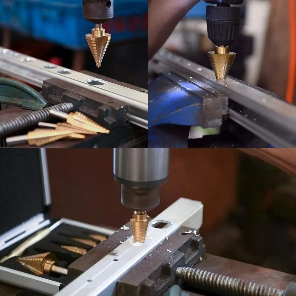 5Pcs Conical Carbide Multiple Hole Drill 50 Sizes Drill Perforator Durable Cone Drill  Wood Drilling