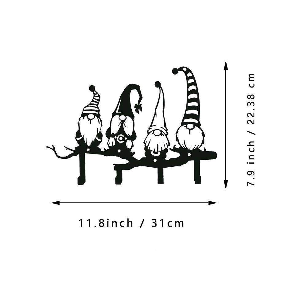 Wrought Iron Snowman Gnome Hook - Home Wall Decor 1PC