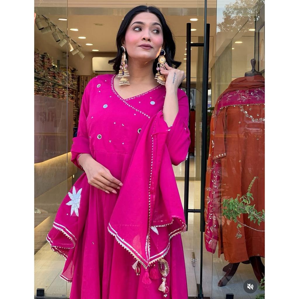 Pakistani Anarkali Suit Kurti Indian Bollywood Party Wear Kurta Pant Dupatta Set