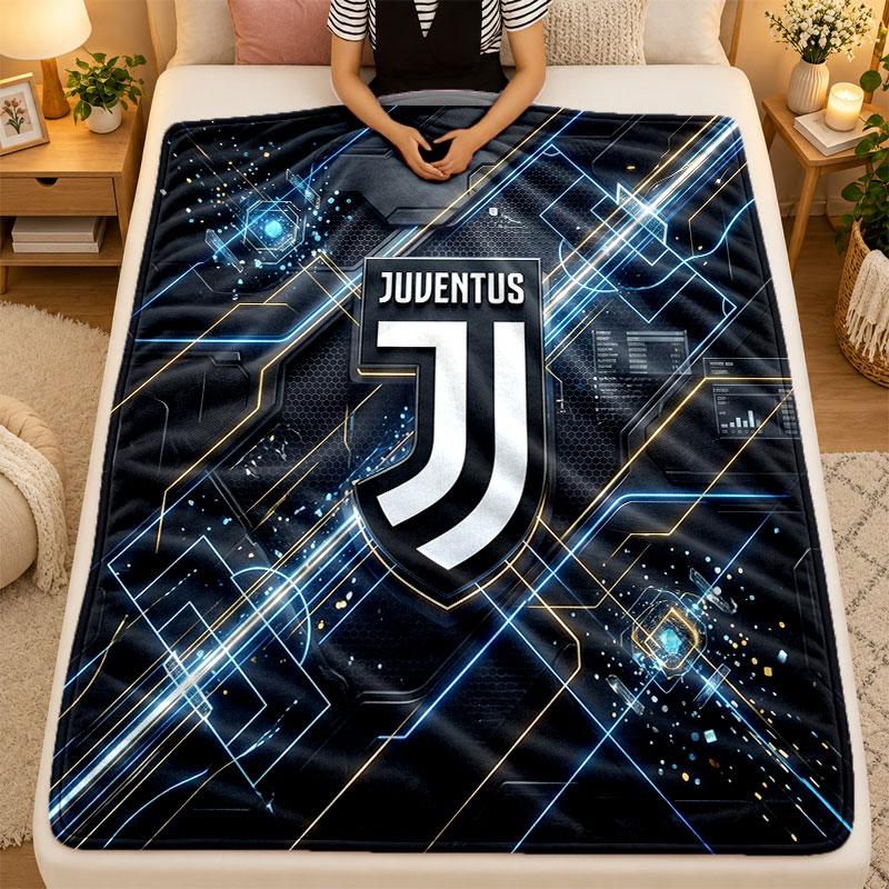 Flanelinis pledas Juventus FC Šiltas minkštas pledas naudojimui patalpoje ant sofos, lovos, svetainėje