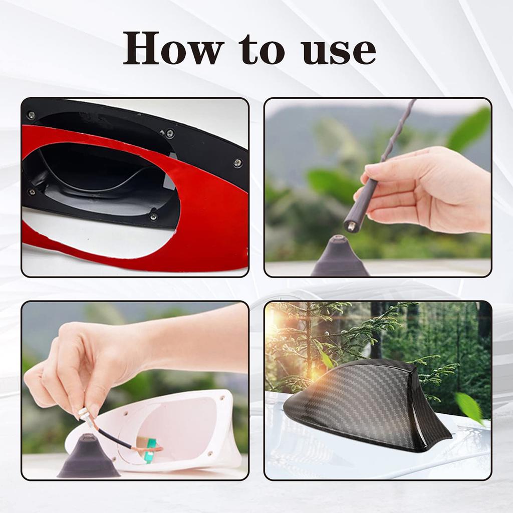 Car Shark Fin Antenna Weather-proof Fin Shape Auto Roof Aerial Base Self Adhesive Radio Signal Base Universal Fin Antenna Cover