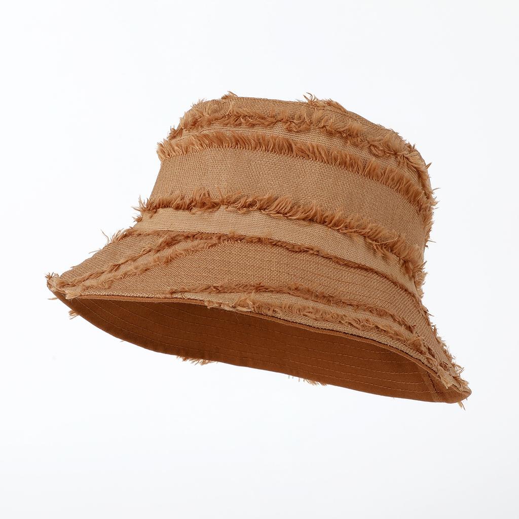 Custom Logo Double Sided Fisherman Caps Women Autumn Spring Flat Top Rough Sun Hats Korean Panama Wide Brim Casual Bucket Hats