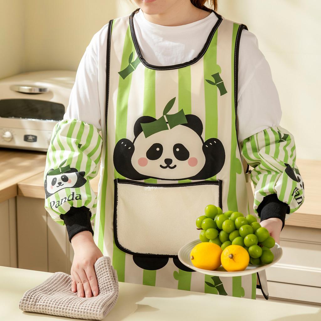 Panda Waterproof Apron Sleeve For Kitchen Cooking And Home Use