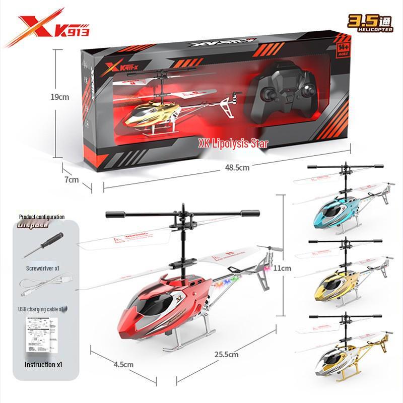 3.5-Channel Alloy Remote Control Helicopter with Cool Lights - Drop-Resistant Toy Aircraft