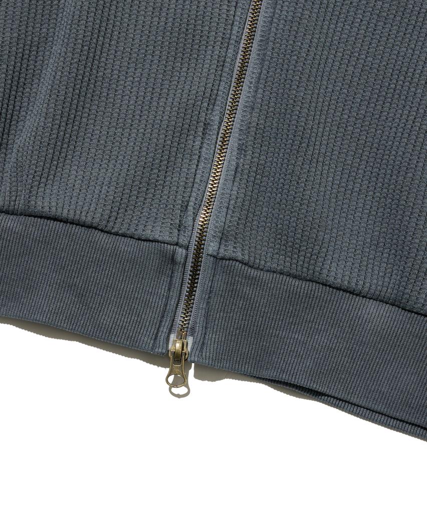 Otherfits Cozy Waffle Pig Dyed Zip-Up Hoodie (Navy)