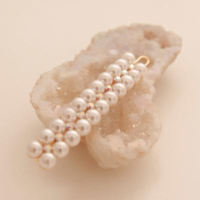 J.Lauren Gold Pearl Cubic Point Double Line Straight Pin H0719