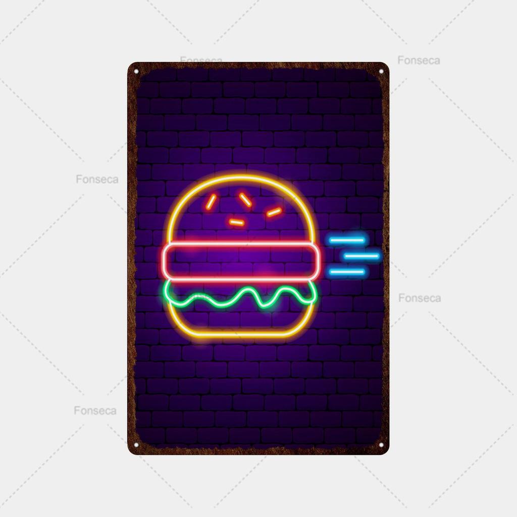 Neon-Spielschild, Metallschild, Vintage-Blechschild, Metall, Vintage-Bar, Vintage-Wanddekoration, Bar, Club, Loch, Metallposter