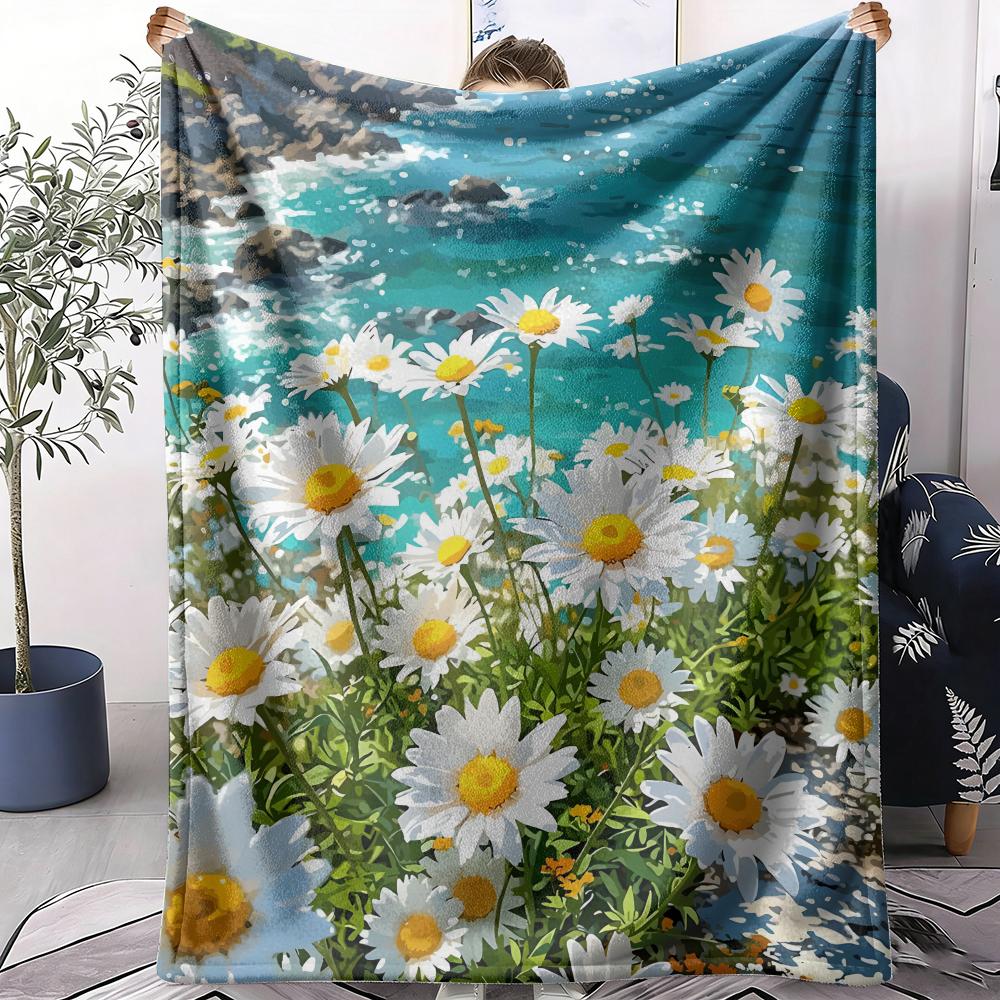 Daisy Cute Throw Soft Flannel AC Blanket Lightweight Summer Nap Throw Cozy  Blanket for Sofa Bed Travel Home