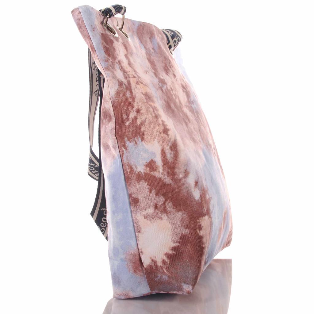 Modern Beach Bag In Batik Look with Zipper