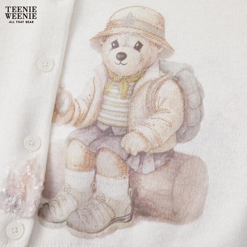 Teenie Weenie Women's Bear Letter Knit Cardigan