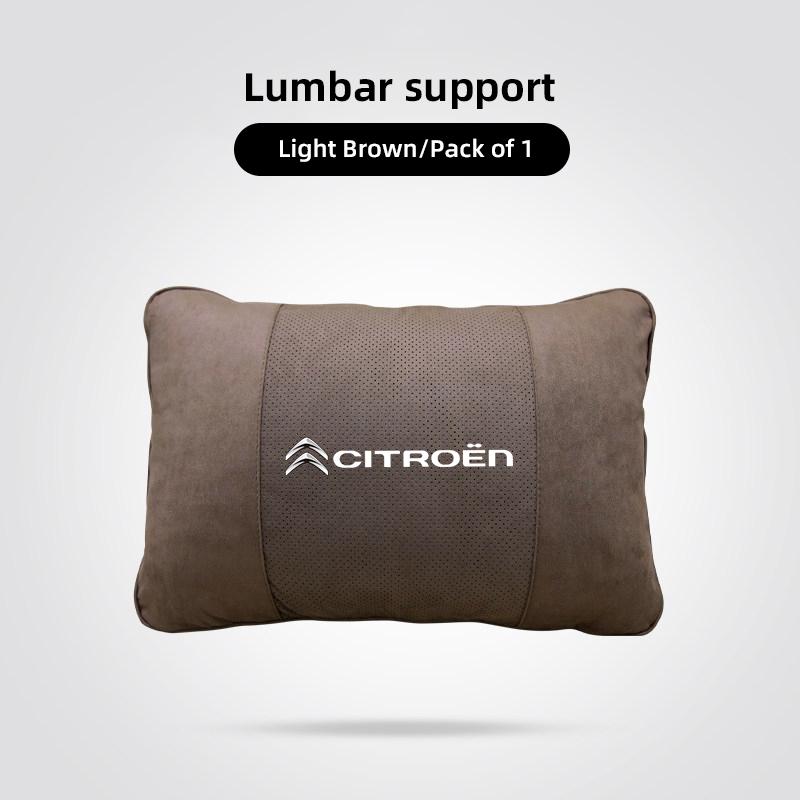 Breathable Car Neck Pillow Premium Suede Memory Foam Headrest For Citroen C5X e-C4 X e-C3 C4 C3 C5 Berlingo C-Elysee Keychain alb256