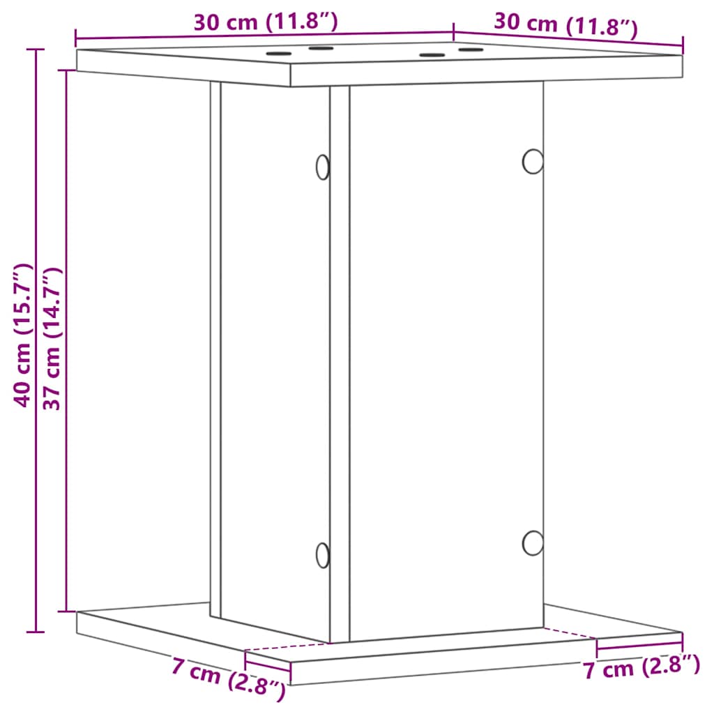 Speaker Stands 2 pcs Black Oak Effect 30 x 30 x 40 cm