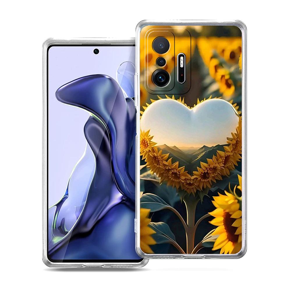 Sunflower Phone Case for Xiaomi Mi Poco F3 X3 X4 GT NFC M3 M4 11 Ultra 12 11X 11i Pro Lite 5G Soft Transparent Cover Capas Bags