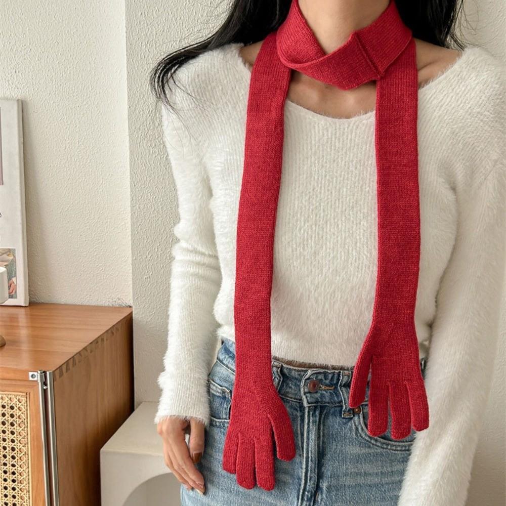 Acrylic Fibers Little Palm Scarf Lightweight Creative Belt Fashion Long and Thin Scarf  Unisex