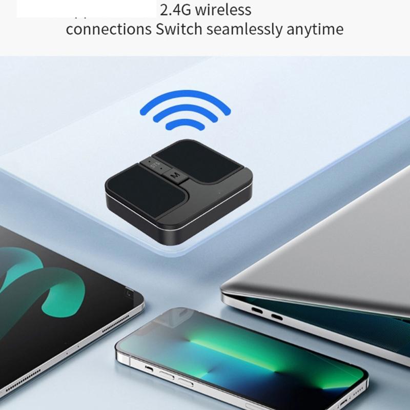 Ergonomic Square Mouse 2.4G Wireless Two Bluetooth-compatible Connection Crosses Platform Support Customizable Silents Clicks Button