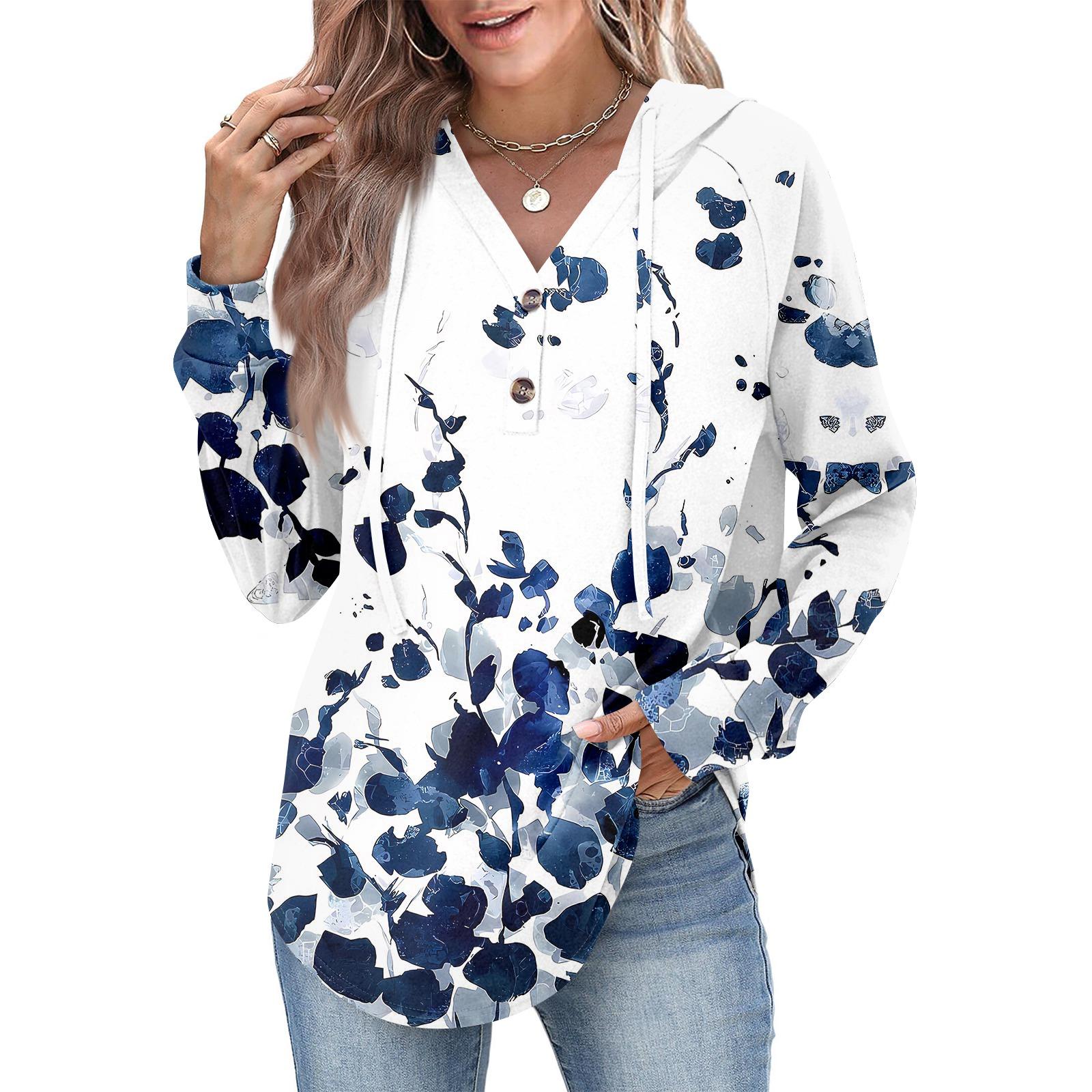 

Женская мода, женский легкий пуловер с длинными рукавами и карманами, толстовка с капюшоном в стиле консервативного стиля L белый