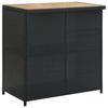 Bar Table Set Poly Rattan Black Wooden Tabletop Steel Frame Stable Seating Cushion Pub Dining Set Us Local Shipping
