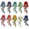 1 Pair Red Rose Flower Patch Multi-color Sew On Patch Floral Patches  Crafts Clothing Accessories