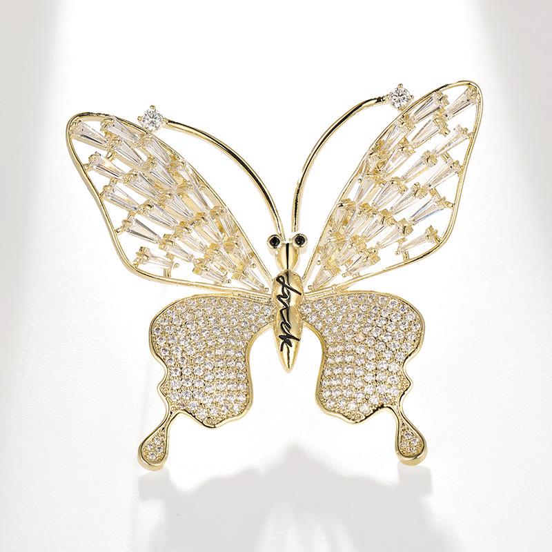 Bo Xin Yun Korean Zircon Butterfly Brooch High-End Hollow-Out Insect Corsage Pin