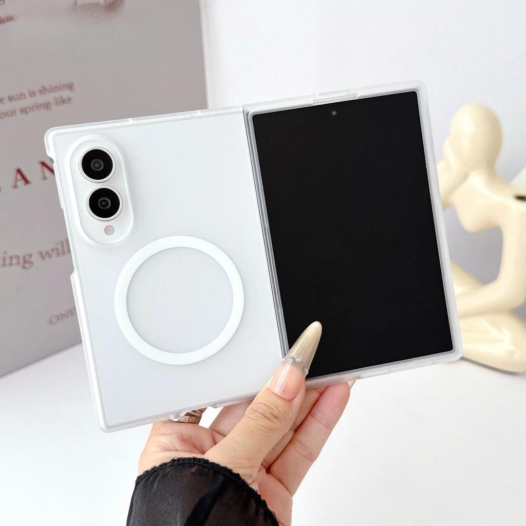Matte Transparent Magnetic Phone Case for Samsung Z Fold 8 Ultra Fold 8 Fold 7 6 5 for Magsafe Wireless Charging Slim PC Cover