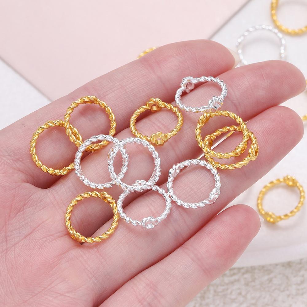 50pcs/lot Lace Connect Beads Frame Bead Ring DIY Handmade String Bead Hollow Loose Spacer Beads For Jewelry Accessories