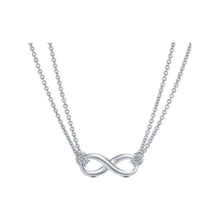 Tiffany & Co.. Einfarbiges Design Halskette Unisex-Halskette Silber 60014061