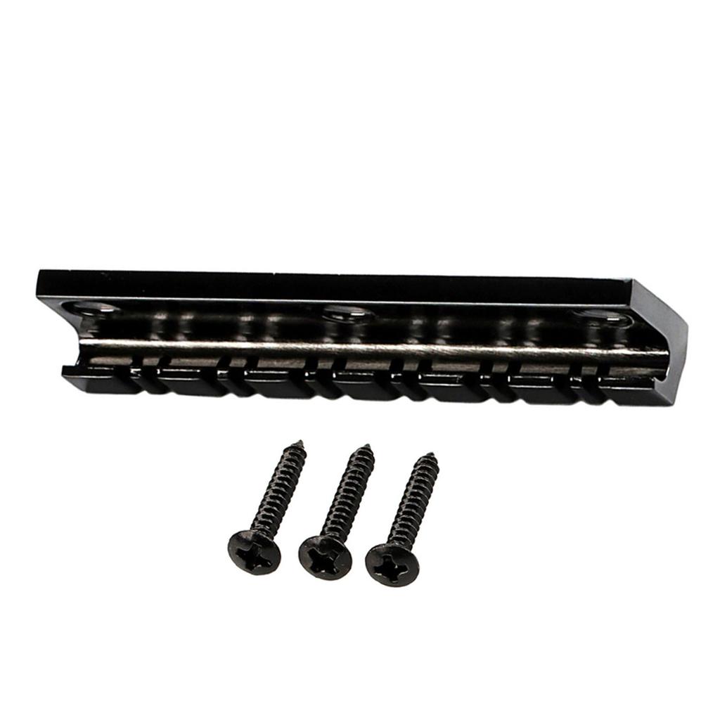 12 String Electric Bass Guitar Fixed Bridge Black Guitar Hardtail Bridge Metal Texture Suitable for Electric Guitar