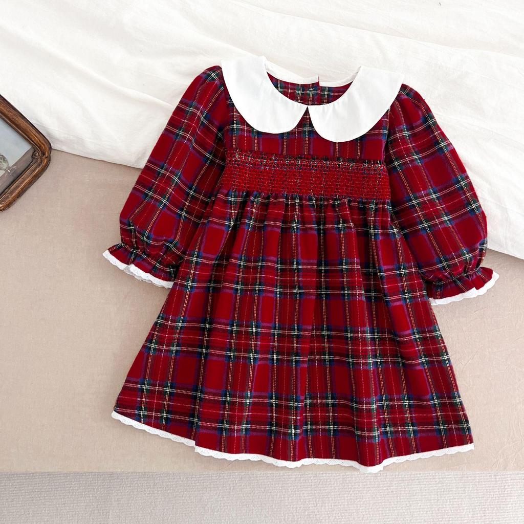 Julfestklänning med Lång Ärm och Body för Små Flickor - Vår- och Höstoutfit för Ettåringar