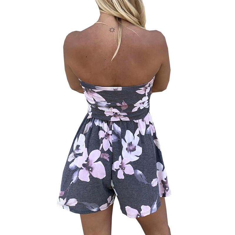 Women's Summer Jumpsuit Women's One-piece Sleeveless Mid-waist Fashion Wide-leg Pants Shorts