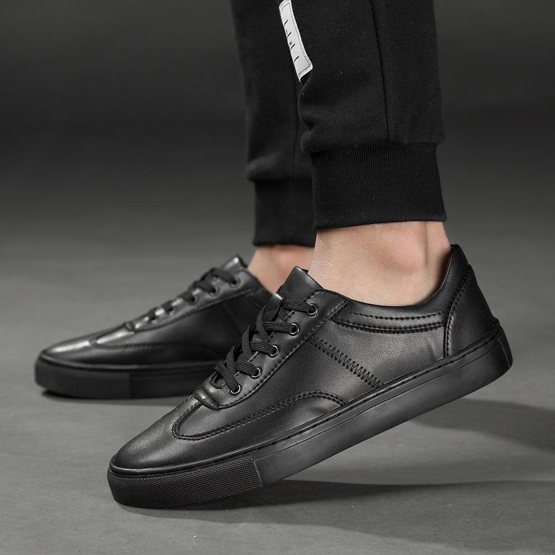 Men's White Leather Canvas Shoes - Plus Size, Breathable, Extra Wide & Trendy