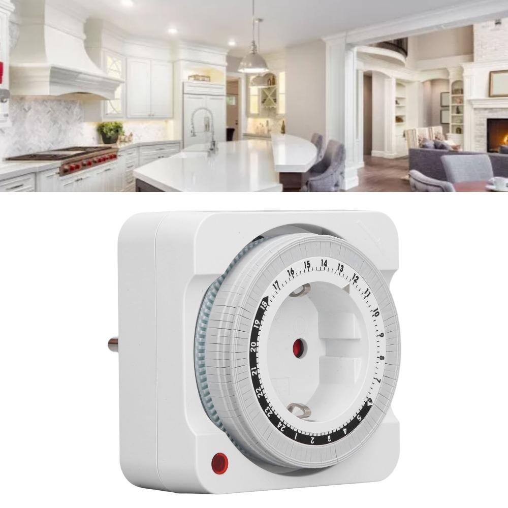 Sturdy EU 230V Timer Socket 7.8x7.8cm Mechanical Timing Switch Automatic Timer Power Control