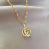 Dynamic Moon Clavicle Chain New Trendy Ins Light Luxury Niche Design Gold Temperament Love Titanium Steel Necklace Women's Jewelry