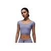 Jordan Sport Comfortable Casual Simple Versatile Short Sleeve Breathable Round Neck T-Shirt Women Tops Mist-Gray-Blue HJ0071-519
