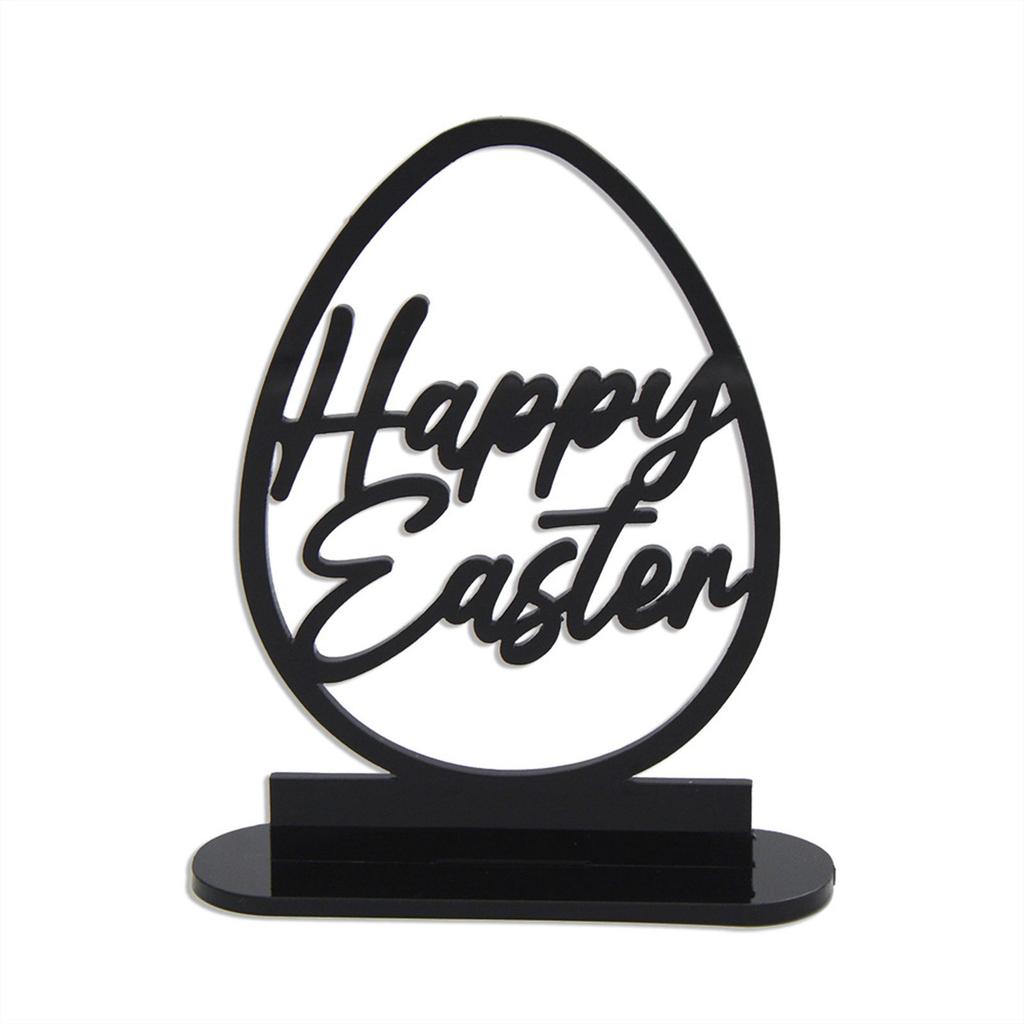 Easter Bunny Decorations Spring Home Decor Hollow Out Acrylic Standing Rabbit Egg Figurine Statue Ornaments Party Gifts