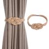 Magnetic Hemps Curtain Tiebacks,Decorative Drapery Holdbacks Bohemians Styles Woven Curtain Tie Back with Exquisite Knot