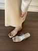 Fashion Slippers Women Summer Luxury Slides Sliders Shoes Square heel Transparent Heel Heeled Mules Designer Block Silver High Scandals