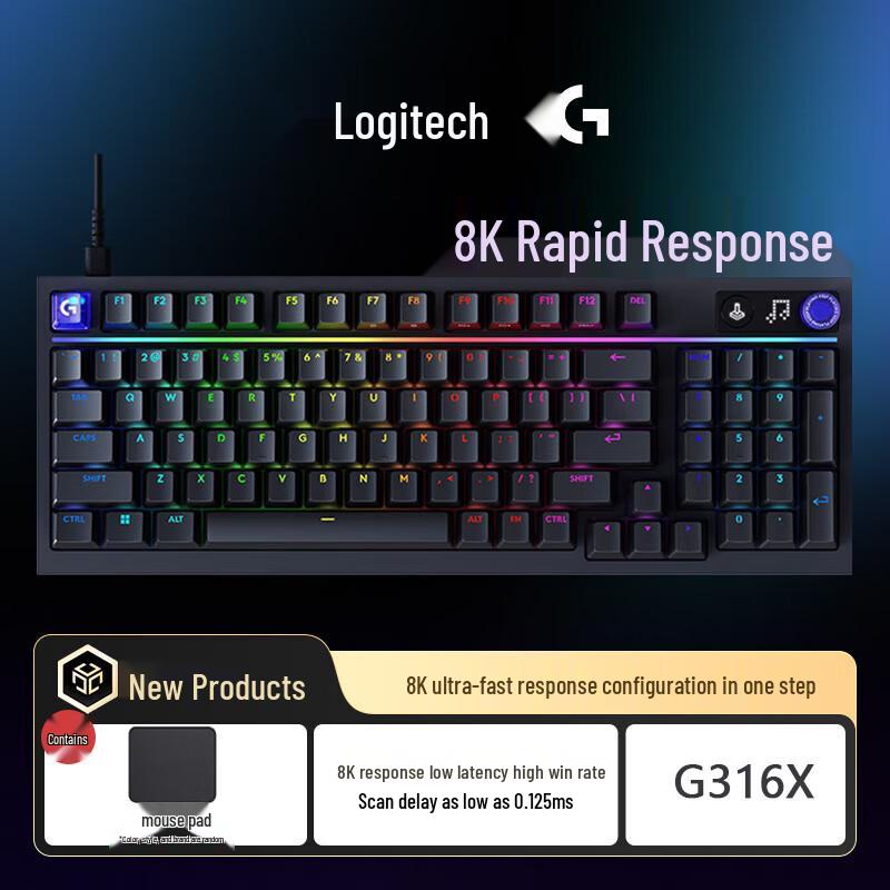 Logitech G G316X 8K Custom Wired RGB Gaming Keyboard