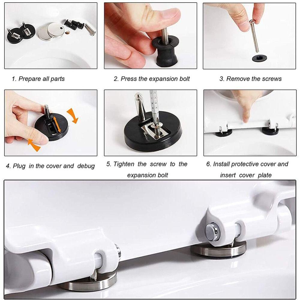 Soft Toilet Seats Top Fix Hinge Release Quick Toilet Kit Heavy Duty Hinge for 2pcs Hardwares