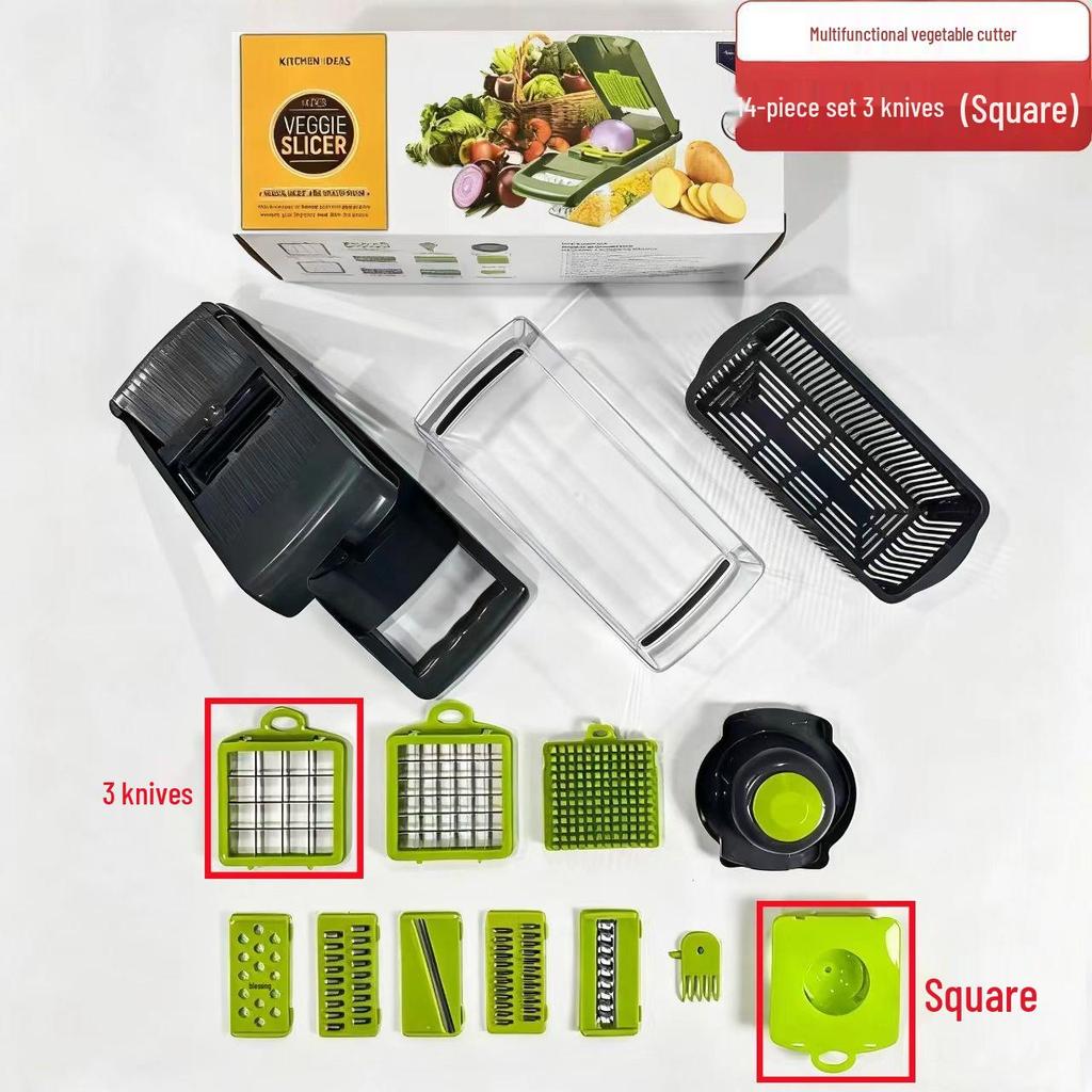 Multi-functional Vegetable Cutter & Potato Peeler Set: Slicer, Shredder, Dicer, Grater, Kitchen Gadget.
